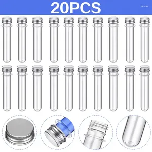 20Pcs 50ml Plastic Clear Test Tube With Cover Multi-Purpose Storage Bottle For USB Cable Party Favors Candy Sundries Organizer