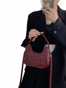 classic Wine Red Bridal Handbags 2024 Spring Summer PU Leather Zipper Crossbody Bag for Women Fi Lady Shoulder Bag s5GF#