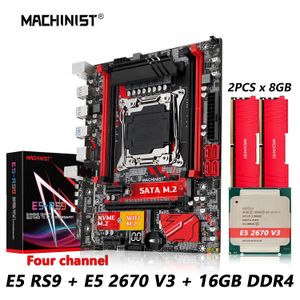 Machinist E5 RS9 x99 Moderboard Combo LGA 20113 Set Kit With Xeon 2670 V3 CPU Processor och 16 GB DDR4 RAM Memory NVME M2 240326