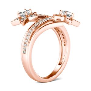 Trendy Roségold Star Blumen Moissanite Ringe für Frauen wasserdichte Designer -Schmuck Luxus mit Zertifikat Pass Diamond Tester