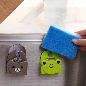 2024 Non-slip Sink Accessories Sponges Holder Plastic Drain Drying Rack Kitchen Storage Organization Multi Purpose Cat Shape Non-slip Sink