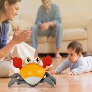 Crawling Crab Baby Toys 6 18 månader småbarn mage tid att lära sig gå spädbarn sensorisk utveckling interaktiv leksak födelsedagspresent