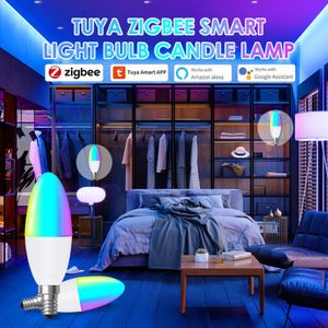 Kedia Tuya E14 Smart Zigbee WiFi Candle Glyb Europeiska glödlampor RGB LED WW LAMP via Smart Life Alexa Google Home Alice