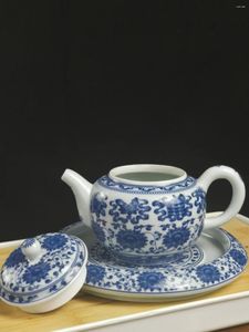 Teegeschirr Sets Jingdezhen Blau Und Weiß Keramik Topf Lager Retro Wasser Lagerung Tee Tablett Teekanne Matte Hause Trockenen Blase Tisch