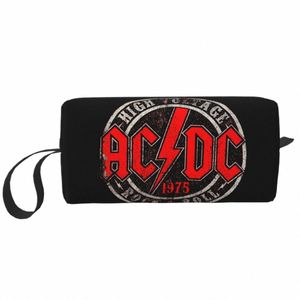 AC DC Rock and Roll Band Makeup Bag Women Travel Cosmetic Organizer Söt australisk tungmetallmusik förvaring toalettartiklar 16CF#