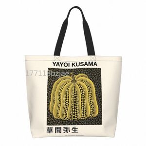 reutilizável Yayoi Kusama Pumkin Forever Shop Bag Mulheres Ombro Canvas Tote Bag Durável Arte Abstrata Compras Shopper Bags A19G #
