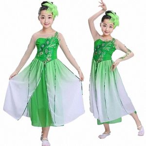 Nowe kostiumy tańca ludowego dzieci klasyczne Dr w Jasmine Green Chinese Folk Costume For Woman 70p7#