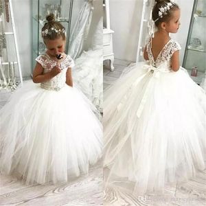 Vintage Full Lace Flower Girl Dresses for Weddings Floor Length Cheap Girl Pageant Gowns Kids Princess Communion Dress 292z