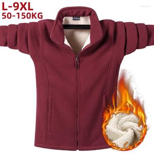 Jaquetas masculinas plus size 9xl 8xl jaqueta de lã inverno anorak casual windbreaker outerwear quente grande casaco de pelúcia masculino preto parka marido