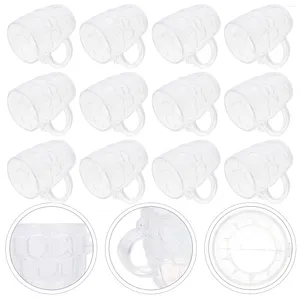 Copas descartáveis palhas 20 PCs caneca de cerveja Kids jogam comida brinquedos de cozinha mini xícara de vidro de vidro frigorífico refrigerador