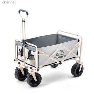 Camp Furniture Portable Outdoor Folding Cart Wagon Large Capacity Multifunction Cart Garden Park Beach Camping Wheeled Carts Barbecue Trolley YQ240330