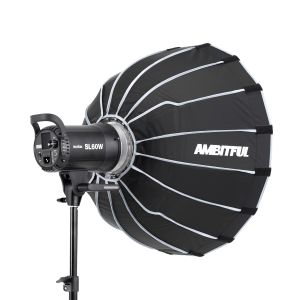 Godox LED Video Işık SL-60W SL60W 5600K Beyaz Video Işık Sürekli Işık + 60cm Petek Grid Softbox + 2.8m Işık Stand Kiti