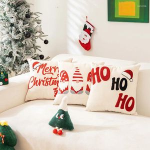 Kissenbezug Weihnachten Weihnachtsmann Elch Handtuch Stickerei Ferienhaus Dekoration Schlafzimmer Wohnzimmer Sofa Taille Kissenbezug weich