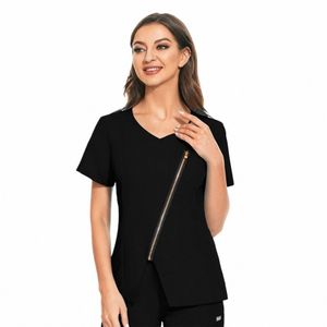 Zahnarzt Uniform Einfarbig Schönheit Sal Bluse Pflege Einheitliche Jogger Shirts Spa Uniform Scrubs Tops Medizinische Kleidung D834 #