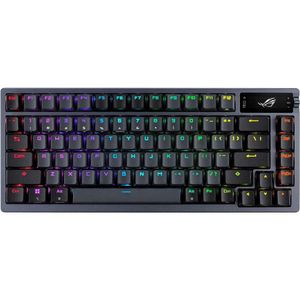 Azoth 75 % kabellose Gaming-Tastatur mit OLED-Display, Hot-Swap-fähigen NX Red-Schaltern, dreischichtiger Dämpfung, RGB-Beleuchtung und PBT-Tastenkappen – Schwarz