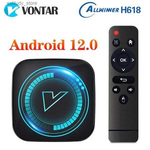 セットトップボックスVONTAR H618スマートテレビボックスAndroid 12 AllWinner Quad Core Cortex A53サポート8KビデオWIFI Google Voice Media Player Set Top Box Q240330