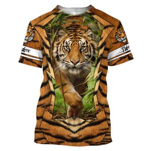 TIGER TOTEM 3D Printed Summer Men's T-Shirt Pattern Animal Trend krótki rękaw