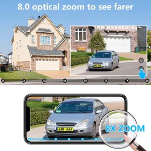 Camera WiFi 9MP Outdoor 4K Security Cam 8x Zoom Video Surveillance Tre lente Schermo a doppio schermo CCTV ICSEE NVR Alexa Street Camera P2P