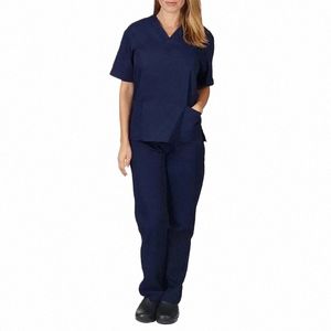 Vestido cirúrgico fino de verão, conjunto de uniforme de enfermeira para homens e mulheres, elasticidade e secagem rápida R9tu #