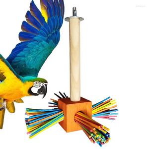 Other Bird Supplies Chew Toys Chewing Toy Wooden Safe Colorful Cockatoo For Alexandrine Parakeet Small Macaws Cockatoos And