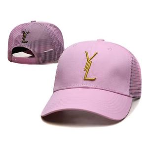 Proste designerskie czapki dla mężczyzn Awant Garde Styl Summer Solid Kolor Letters Klasyczne różowe czapki baseballowe Regulowane druk haftowa czapka kulka Gorras HJ096 C4