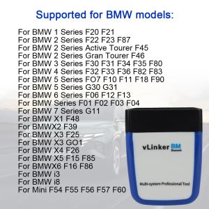 ELM327 V2.2 vLinker BM Bluetooth-compatible 3.0 Car Diagnostic Tool OBD2 Scanner For BMW Bimmercode Code Reader