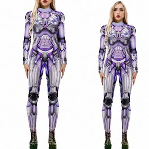 Nya robotdräkter för kvinnor Halen Party Festival Clothing Mechanical Style Bodysuit 3D Printing Pole Dance Clothes DWY6034 G9BS#