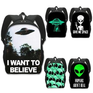 Borse alien l vogliono credere che stampare zaino da donna uomo spalla borse per viaggi per bambini sacchetti di scuola per bambini daypack book per bambini