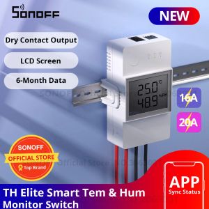 Sonoff th Elite 16A/ 20A WiFi Smart Switch Temperatur och fuktighetsövervakning Switch Smart Home Work med DS18B20/ SI7021/ RL560