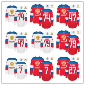 24S 88 Andrei Vasilevskiy Russia Team Hockey Jersey Custom Any Any Any Number 42 Artem Anisimov 27 Artemi Panarin 8 Alex Ovechkin 79 Andrei