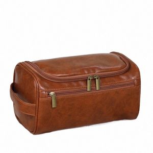 Fudeam Leather Men Busin Portable Starage Bag Toairtriesオーガナイザー女性旅行化粧品バッグ