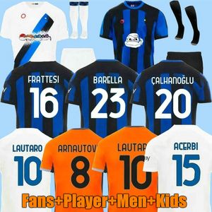 23 24 THURAM HOME Fußballtrikots BARELLA Arnautovic MILAN CUADRADO AWAY 2023 2024 Dritter Herren-Kinder-Kit-Fußballtrikot Interrs ALEXIS DIMARCO LAUTARO