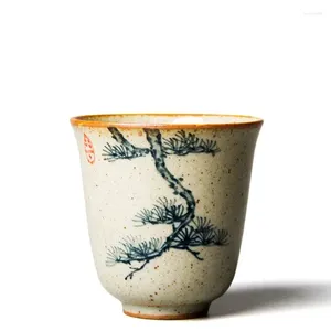 Copos pires 4 estilo pintado à mão cerâmica de pinho jingdezhen água bela xícara de chá conjunto orquídea teaware ameixa canecas de café para cerimônia