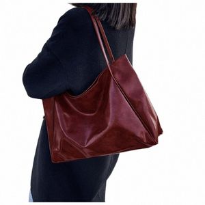 women Tote Bag Fi Underarm Pouch Large Capacity Soft Pu Leather Shoulder Bag Retro Crossbody Bag Casual Portable Bucket X2vZ#