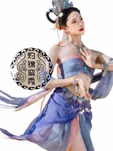 Dunhuang Одежда для танцев Экзотический костюм для выступлений в древнем китайском стиле Элегантная фея в стиле вестерн Классическая танцевальная одежда Z848 #