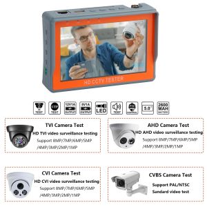 CCTV -testare IV5 8MP 12V1A AHD TVI CVI 5 '' Monitor Security PTZ Support PAL/NTSC Video Signal CVBS Testing Portable CCTV Tester