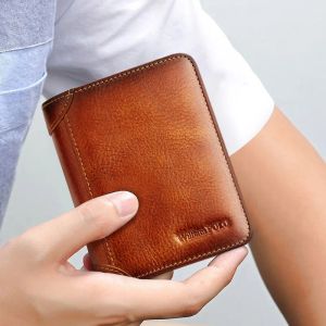 Williampolo lyx äkta läder män plånbok kort liten korthållare hög kvalitet manlig plånbok pocket retro handväska plånbok för män