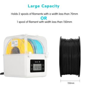 Sovol 2 Rolls Filament Dehydrator Spool Holder Filaments Dry Box for 1.75mm、2.85mm ABS PLA PETG TPU FDM材料3Dプリンター