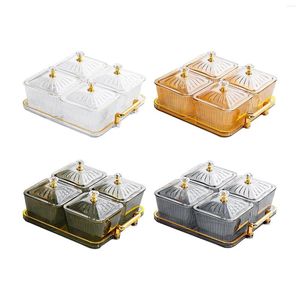 Decorative Figurines Divided Serving Dishes Appetizer Tray Food Storage Container Box 4 Compartments