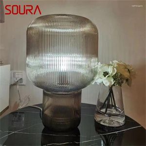 مصابيح الجدول Soura Postmodern Lamp التصميم الإبداعي LED Glass Desk Light Decor Decor Room EL