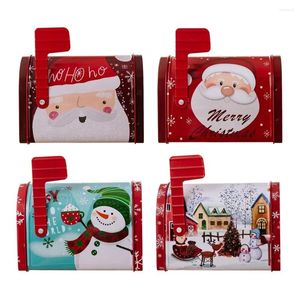 Present Wrap Mailbox Shaped Christmas Candy Box Money Bank Metal Xmas Tin Stor kapacitet Biscuit Candies Chocolates Cookie