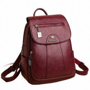 5 cores mulheres mochilas de couro macio vintage feminino bolsas de ombro sac a dos casual viagem senhoras bagpack mochilas escolares a4cr #