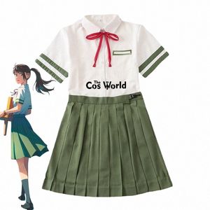 iwado Suzume Japanese Short Sleeve Summer Tops Skirts JK High School Uniform Class Students Cloth Q7BH#