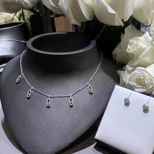 Colares de pingente 2023 nova marca de luxo europeia e americana S925 moda feminina colar de pingente de diamante de alta qualidade presente de casamento de noivadoQ240330