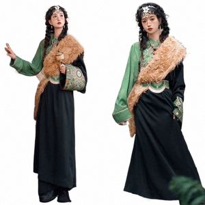 tibetan Clothing Female Robe Tourism Minority Ethnic Style Photo Chinese Dance Costume q5HX#