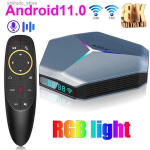 セットトップボックスA95X F4 Android 11スマートテレビボックス8K HD RGBライトAMLOGIC S905X4 4GB 32GB 64GB 2.4G/5GデュアルWIFI BT4.1セットトップボックスQ240330