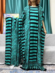 Ethnic Clothing Muslim Abayas For Women 2024 Printed Cotton Short Sleeve Loose Fit Femme Robe Moroccan Caftan Nigeria Drsses With 80x160cm