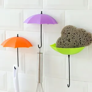 Haczyki 3pcs parasol wiszący Kreatywny bez paznokci bez paznokci Sticky Hook Do tył klej