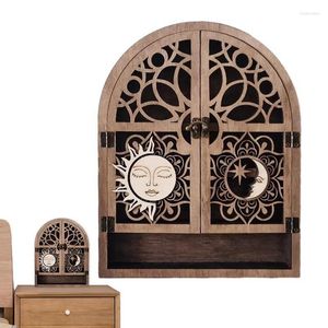 フックディスプレイスタンドクリエイティブな装飾4棚自然木製の棚ゴシック様式の魔女クリスタルケースリビングルーム