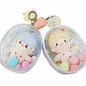 Transparent Mystery Box Doll Bag KeyChain Wallet Classic Plush Dolls Storage Pouch Organizer Box Keychain Bag Thicken 15wu#